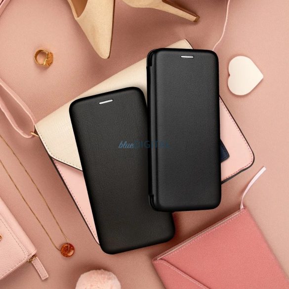 Samsung Galaxy A55 cazuri de telefon, caz carte, închidere magnetică, flip caz, silicon bezel, negru, SM-A556, Elegance