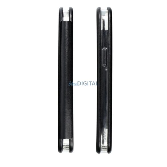 Husă pentru telefon Xiaomi Redmi 13C, husă carte, închidere magnetică, husă flip, cadru din silicon, negru, Forcell Elegance
