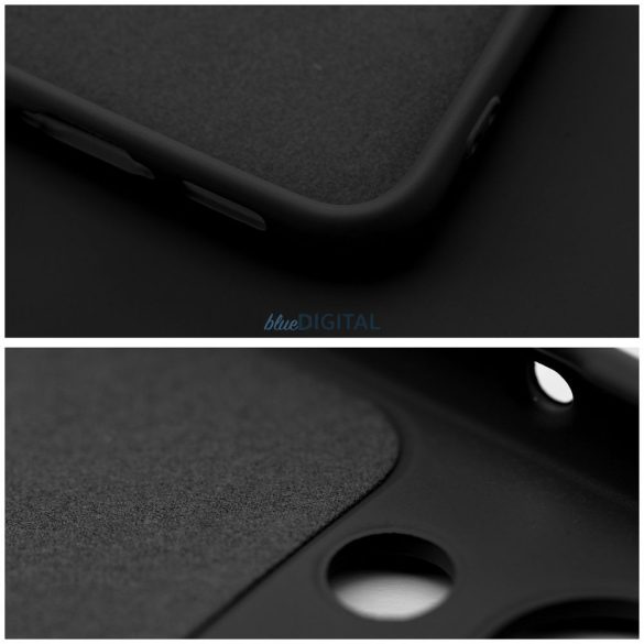 Husa din silicon Samsung Galaxy A15 4G/5G, mata, interior din piele intoarsa, neagra, SM-A155, SM-A156, silicon