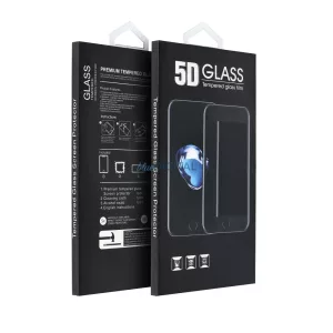 Film de sticlă frontal Samsung Galaxy A15 4G/5G, temperat, îndoit, cadru negru, 9H, SM-A155, SM-A156, 5D Full Glue