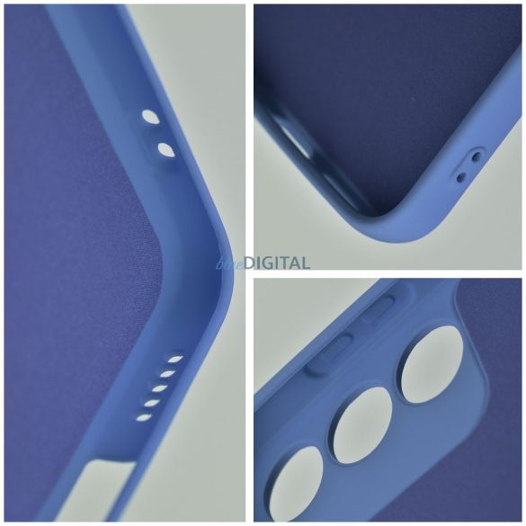 Husa din silicon Xiaomi Redmi 13C, mat, interior din piele intoarsa, albastra, Silicon
