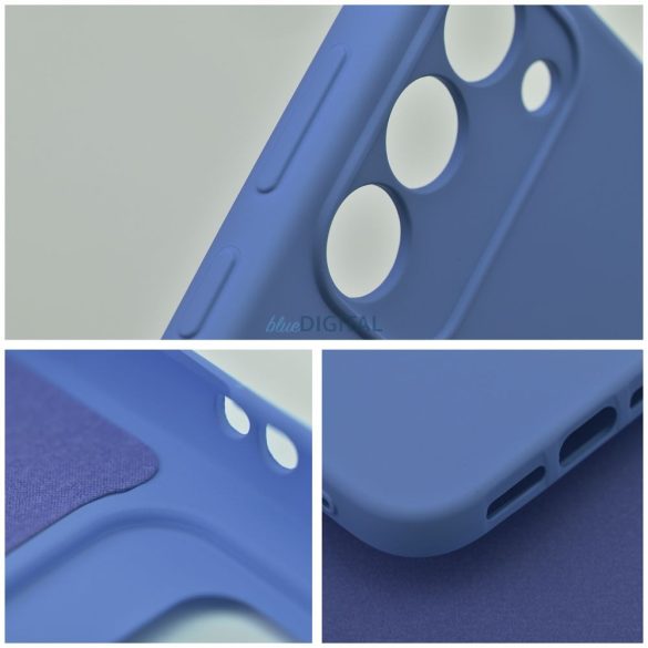 Husa din silicon Xiaomi Redmi 13C, mat, interior din piele intoarsa, albastra, Silicon