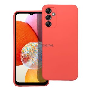 Husa din silicon Xiaomi Redmi 13C 4G, mat, interior din piele intoarsa, rosu/piersica, silicon
