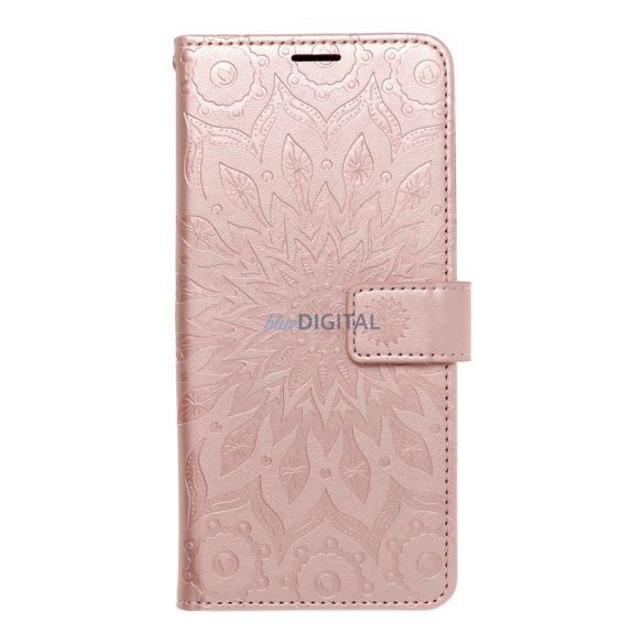 Husa telefon Samsung Galaxy A35, husa carte, husa cu deschidere laterala, inchidere magnetica, aur roz, mandala, SM-A356, Mezzo