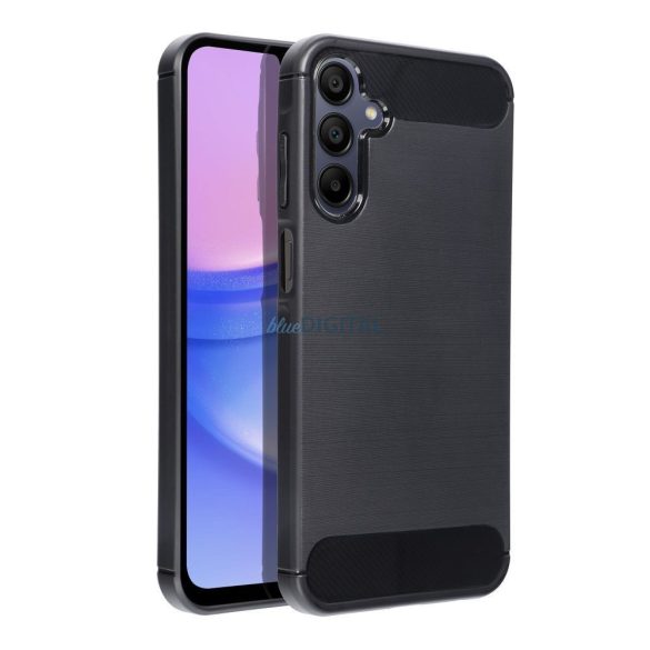 Husa din silicon Samsung Galaxy A55, neagra, SM-A556, fibra de carbon