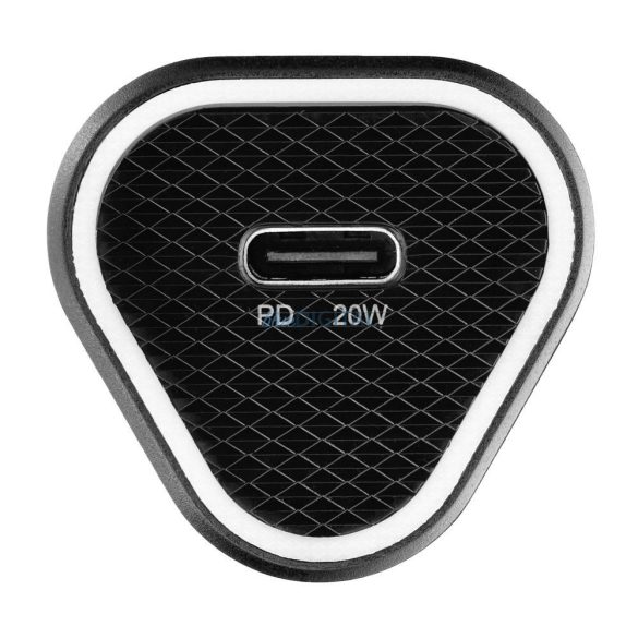 Încărcător cardiac cu cap 1xconector Type-C, cablu Type-C - Type-C, PD / QC3.0 / 3A / 20W, 1M, negru, BlueStar