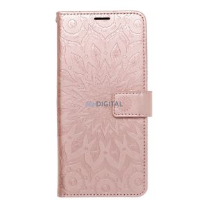 Husa pentru telefon Xiaomi Redmi Note 13 Pro 4G, husa carte, carcasa cu deschidere laterala, inchidere magnetica, aur roz, mandala, Mezzo