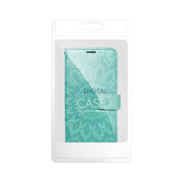 Husă pentru telefon Xiaomi Redmi Note 13 4G, husă carte, carcasă cu deschidere laterală, închidere magnetică, verde, mandala, Forcell Mezzo