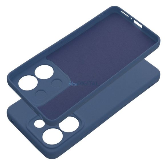 Husa din silicon Xiaomi Redmi Note 13 4G, mat, interior din piele intoarsa, albastra, silicon