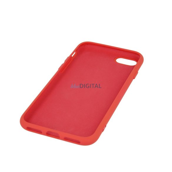 Samsung Galaxy A16 Carcasă din silicon, carcasă spate, interior din piele de căprioară, roșu, mat, SM-A166, carcasă din silicon