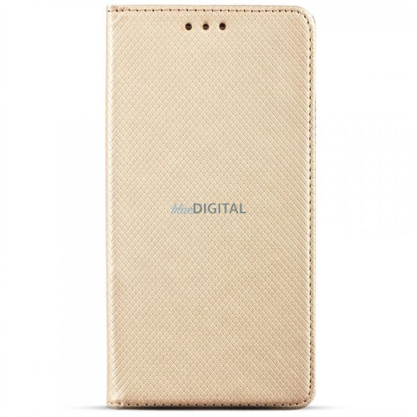 Carcasă telefon Samsung Galaxy A06, carcasă carte, carcasă cu deschidere laterală, închidere magnetică, SM-A065, auriu