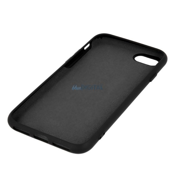 Husa spate Samsung Galaxy A35, silicon, husa, interior piele intoarsa, neagra, mat, SM-A356, husa din silicon