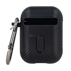   Carcasă TPU Airpods 3 cu cârlig, model carbon, negru, Carbon