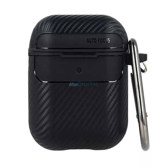 Carcasă TPU Airpods 3 cu cârlig, model carbon, negru, Carbon