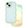 Husa spate iPhone 13 (6.1"), carcasa TPU, cadru ondulat, transparent/verde, Wave