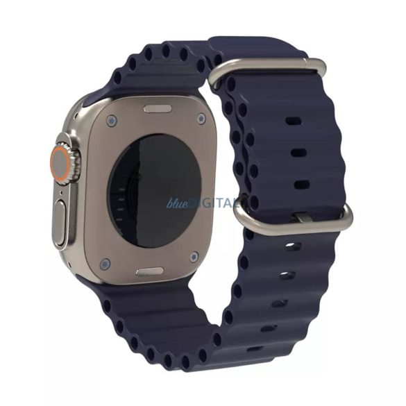 Curea ceas inteligent Apple Watch 6 / 7 / 8 / 9 / SE / SE 2, silicon, albastru închis, 38/40/41mm, Techsuit