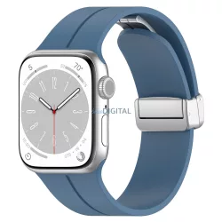   Curea ceas inteligent Apple Watch 6 / 7 / 8 / 9 / SE / SE 2, silicon, albastru, 38/40/41mm, Techsuit