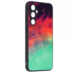   HUSĂ! - Carcasă cu spate ultra dură pentru Samsung Galaxy S24, carcasă din sticlă/policarbonat/TPU, model Fiery Ocean, SM-S928, Techsuit Glaze Fiery Ocean