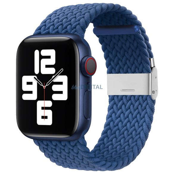 Curea ceas inteligent Apple Watch 6 / 7 / 8 / 9 / SE / SE 2, material textil, albastru, 38/40/41 mm, Techsuit