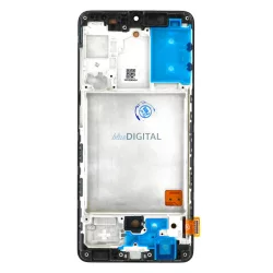   Samsung Galaxy A41 LCD + panou tactil cu cadru, negru, SM-A415, OEM  - PIESĂ DE SCHIMB!