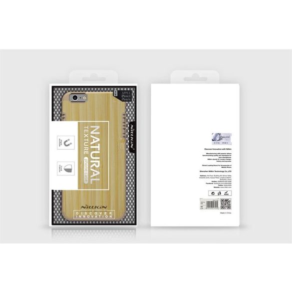 Nillkin Knights iPhone 6 6S (4.7") negru încadrată bambus lemn premium spate Husă husă