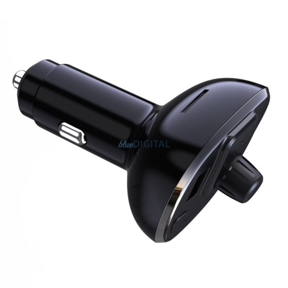 Transmițător FM Bluetooth, 2xUSB, afișaj LED, 3A, negru, XO-BCC05