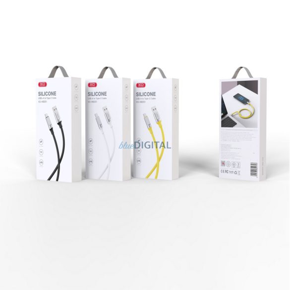 Cablu de date cu încărcare rapidă Type-C, 6A, 1M, alb, XO-NB251
