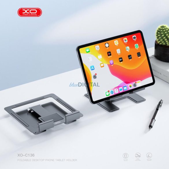 Suport de birou pentru telefon / tabletă, înclinat, negru, XO C136