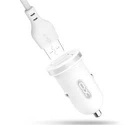   Cap de încărcare pentru trabucuri alb XO TZ08 2USB + cablu micro USB 2.1A