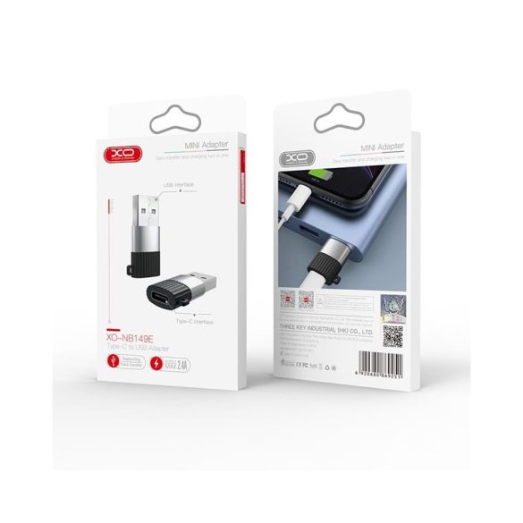 XO NB149E USB-A - Adaptor tip C OTG negru