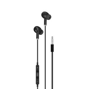 Căști căști stereo XO EP22 negre de 3,5 mm cu control al volumului