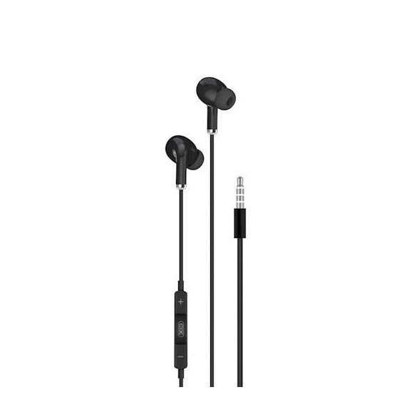 Căști căști stereo XO EP22 negre de 3,5 mm cu control al volumului
