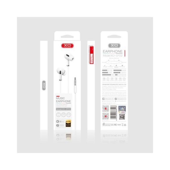 Căști căști stereo XO EP22 negre de 3,5 mm cu control al volumului