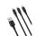 XO NB173 3in1 iPhone 8pin Type-C Micro USB cablu de date negru 1.2m 2.4A