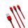 XO NB173 3in1 iPhone 8pin-Type-C Cablu de date micro USB roșu 1,2 m 2,4 A