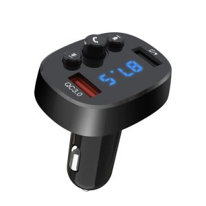 Transmițător FM Bluetooth, 2xUSB, afișaj LED, 18W, QC3.0, negru, XO-BCC03