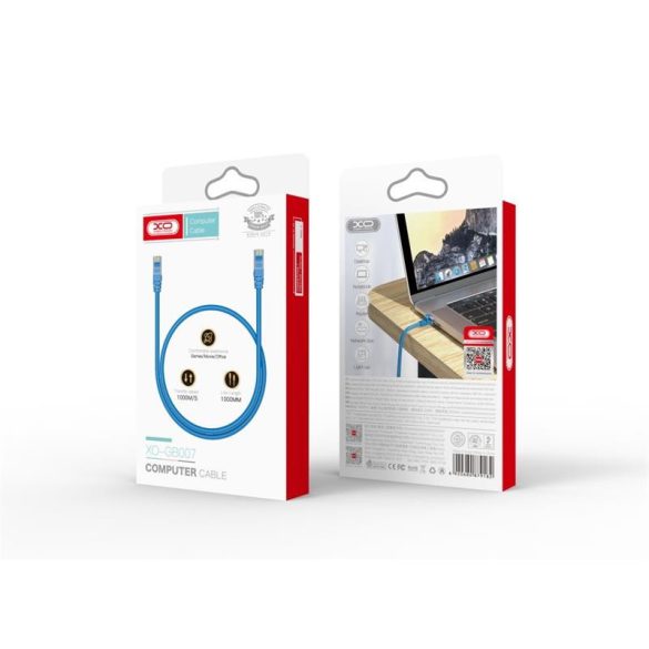 Cablu de retea cu conectori RJ45, albastru, 1M, XO-GB007