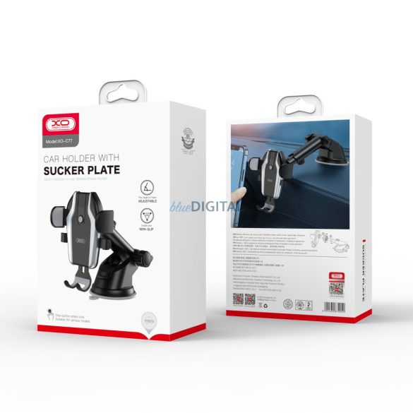 Suport pentru parbriz / tablou de bord, rotativ 360°, 4"-7", negru, XO-C77