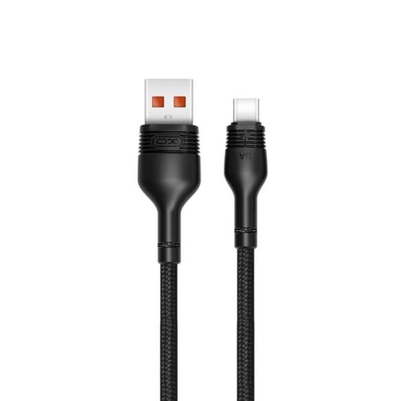 XO NB55 Type-C - Cablu de date USB-A, acoperit cu material, negru, 1m, 5A