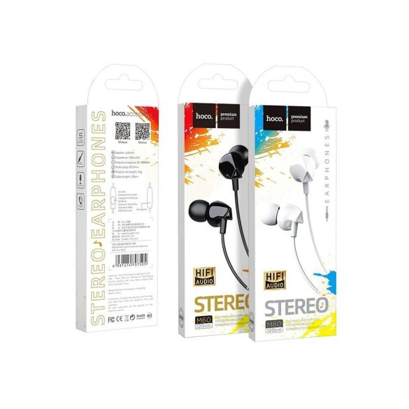 Căști stereo Hoco M60 neagră cu mufă de 3,5 mm
