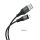 Hoco X38 iPhone 8pin cablu de date din material negru 1m 2.4A