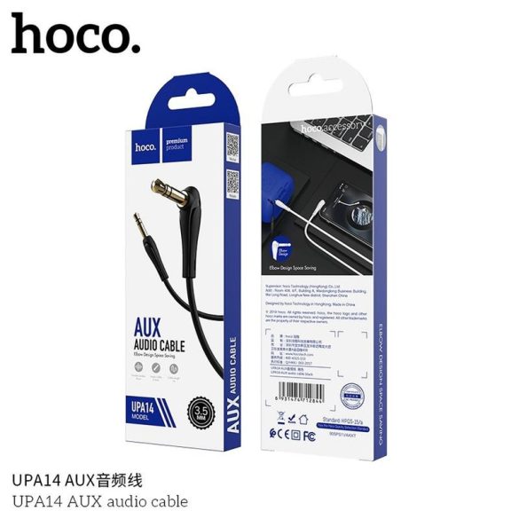 Cablu audio Hoco UPA14 jack-jack negru 3.5mm-3.5mm 1m