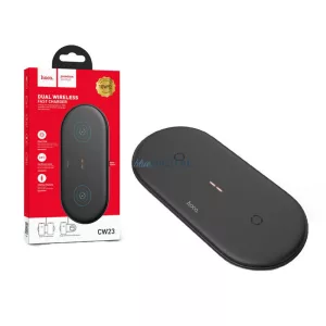 Suport de încărcare wireless 2in1, 10W / 3A, negru, Hoco CW23