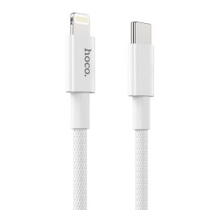Hoco X56 Type-C - cablu de date 8pin acoperit cu material alb 1m 3A 20W