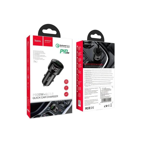 Cap de incarcare trabuc negru Hoco Z42 USB QC3.0 3A 20W