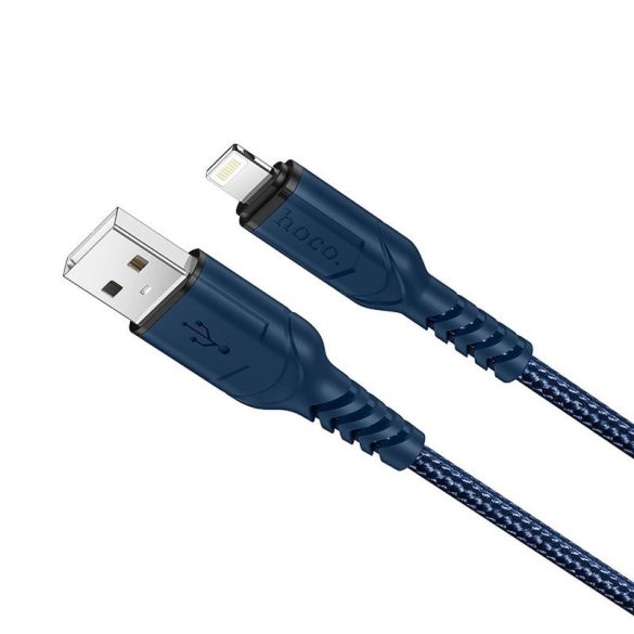Hoco X59 iPhone 8pin cablu de date din material albastru 1m 2.4A