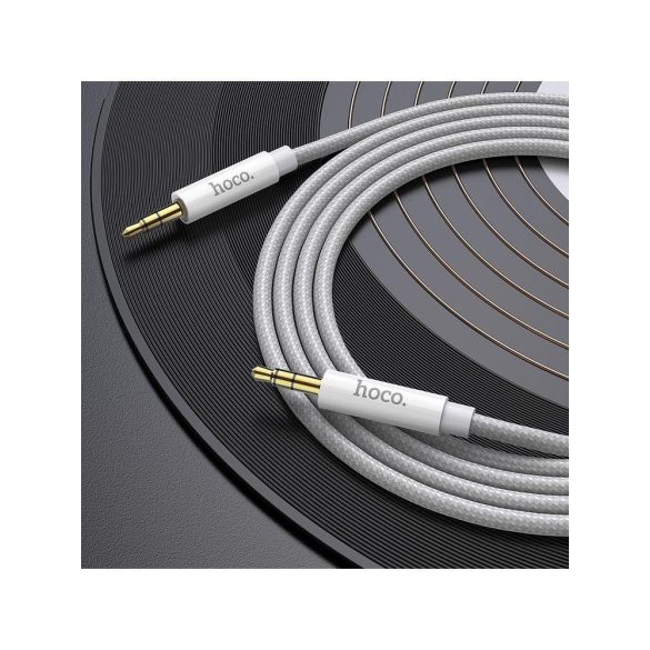 Cablu audio jack-jack (3,5 mm), acoperit cu material, argintiu, 1M, Hoco UPA19