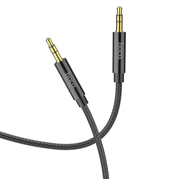 Cablu audio jack-jack (3,5 mm), acoperit cu material, negru, 2M, Hoco UPA19