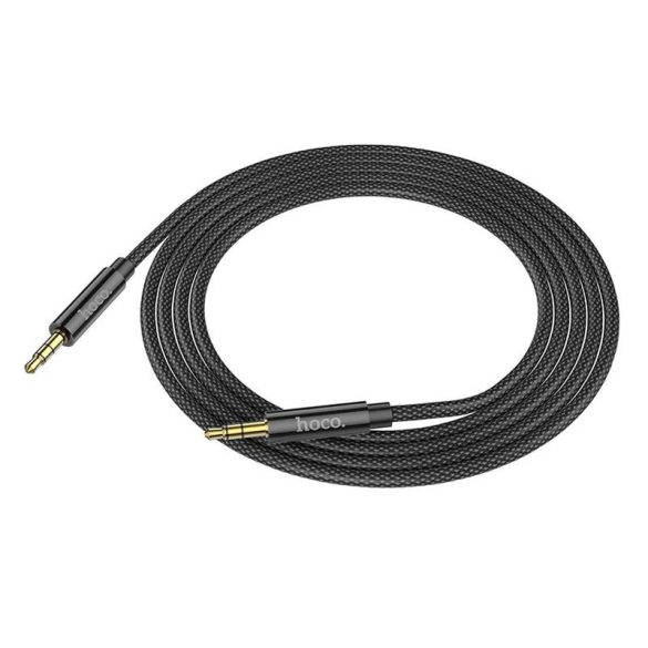 Cablu audio jack-jack (3,5 mm), acoperit cu material, negru, 2M, Hoco UPA19