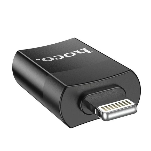 USB-A - Adaptor iPhone 8pin OTG, negru, Hoco UA17